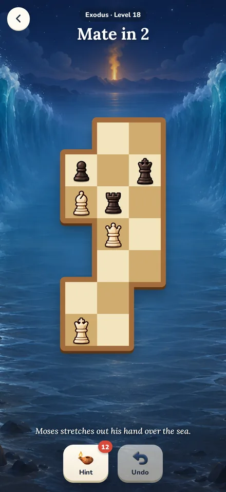 A mate in 2 puzzle on a hand-shaped board